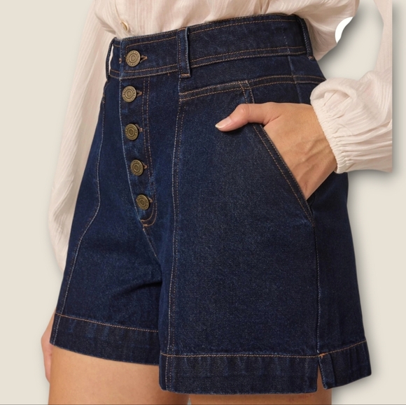 NWT CLEOBELLA Wade Short High Waist Rise Denim Jean Shorts Darkwash Size 27 New